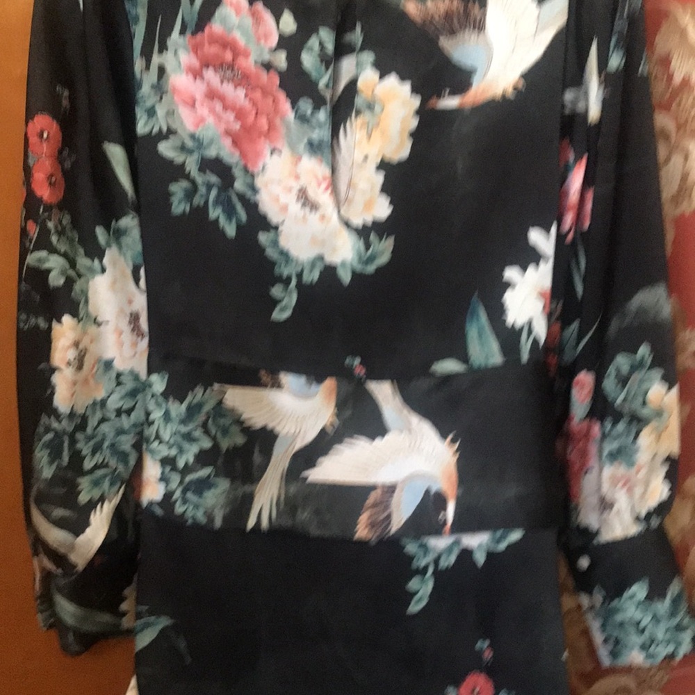 NWT ZARA MIDI BIRD DRESS WITH TIED WAIST. SIZE XS. - Picture 14 of 16